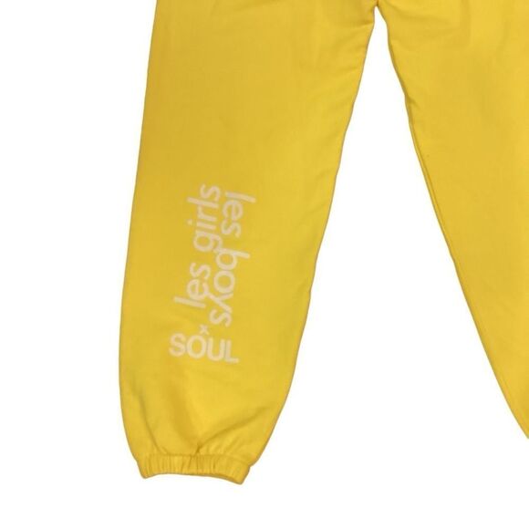 Les Girls Les Boys Slim Sweatpants Cotton Yellow Size Small - Picture 7 of 15